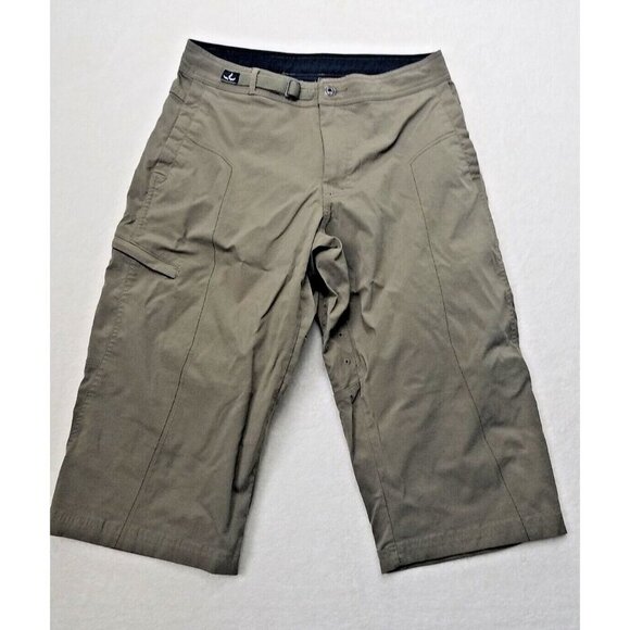 Prana Women's M Green Nylon Hiking Trail Cropped Cargo Pants Capris Breathe NWOT - Picture 1 of 11